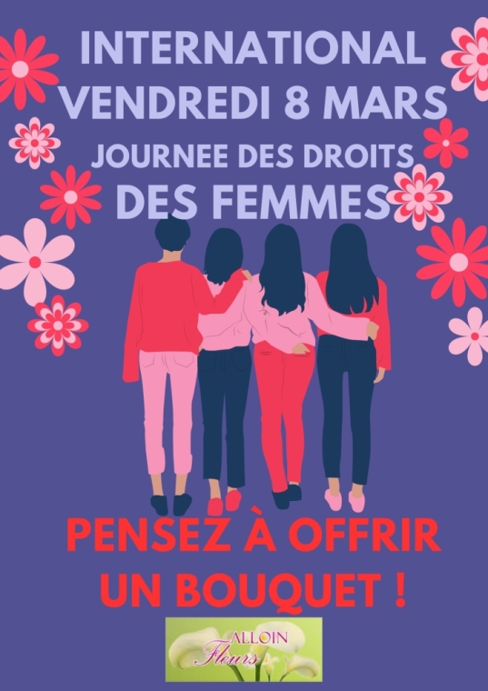 Vendredi 8 mars, journée internationale des droits des Femmes, Vaugneray, Alloin Fleurs