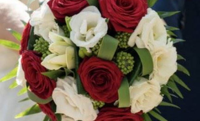 Bouquet de mariée rouge/blanc